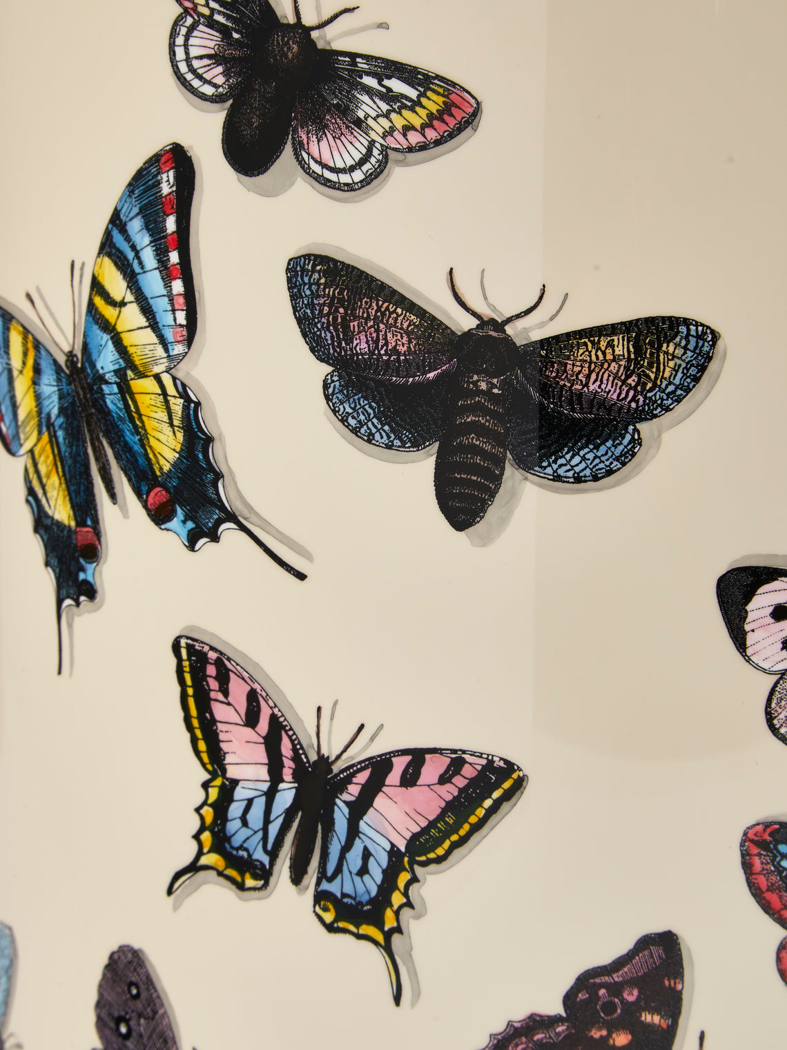 Fornasetti - Farfalle Iron Wastepaper Bin - Ivory - ABASK