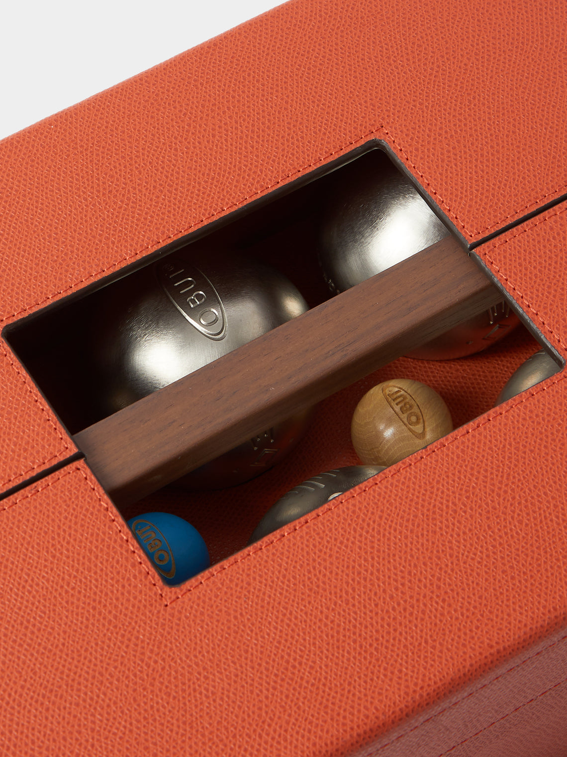 Giobagnara - Leather Outdoor Boules Set - Red - ABASK