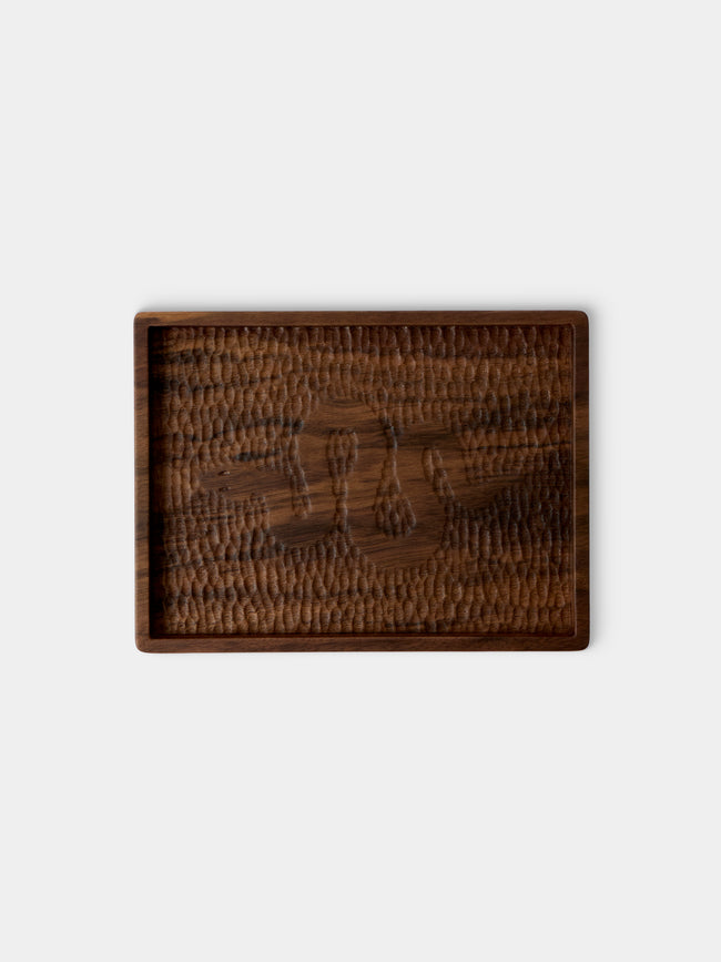 Droulers - Bosco Serpente II Hand-Carved Walnut Tray (8in/20cm) - Brown - ABASK - 