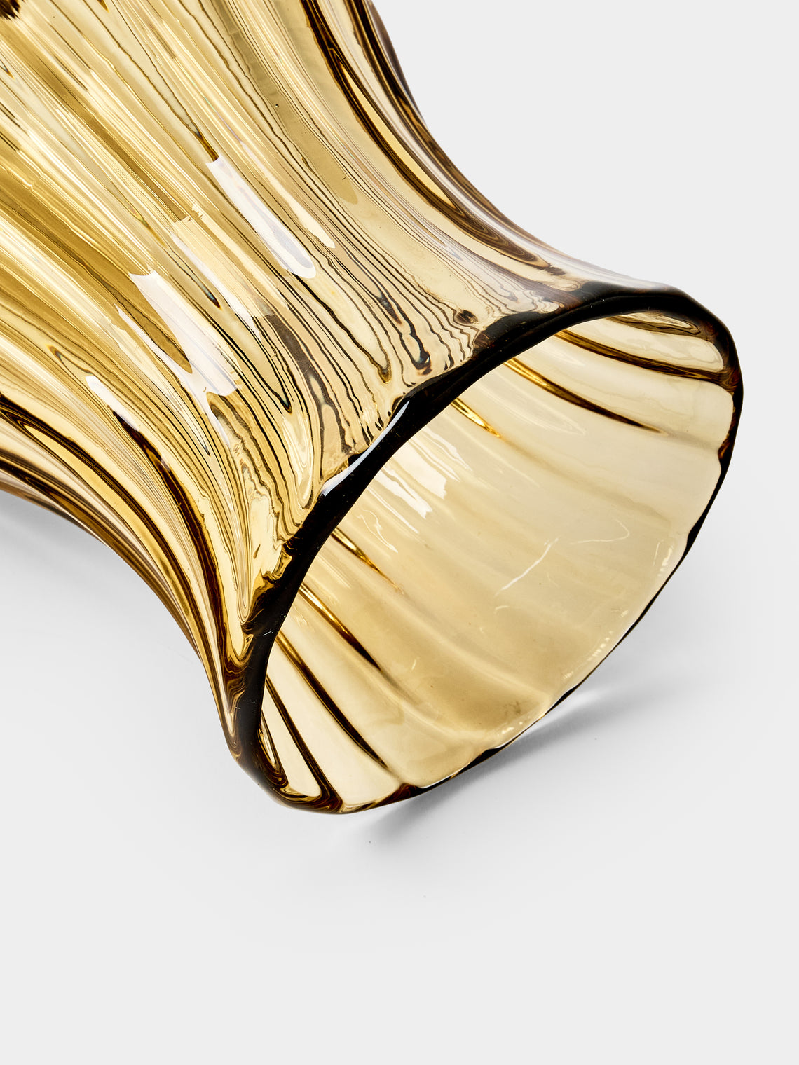 Yali Glass - Wave Hand-Blown Murano Glass Lantern - Brown - ABASK