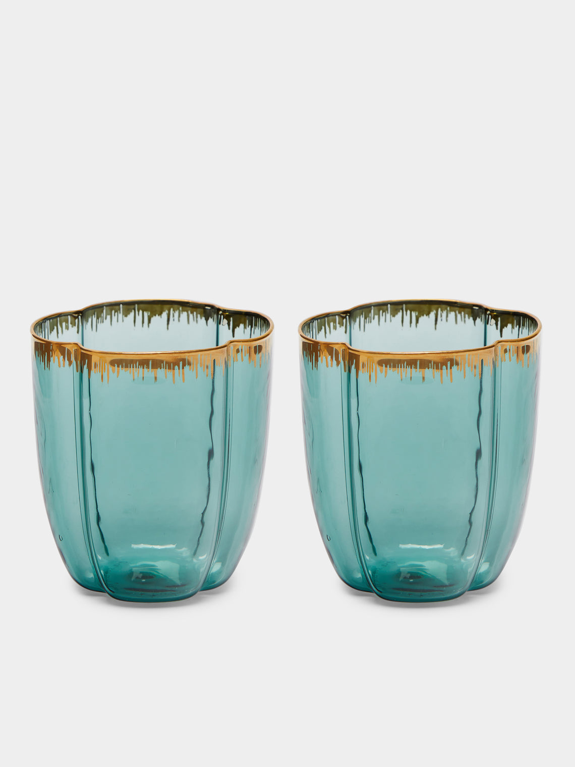 Pinto - Chance Hand-Blown Glass Tumblers (Set of 2) - Green - ABASK 