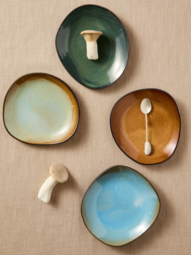 Hana Karim Studio - Hand-Built Stoneware Dessert / Salad Plates — 8in/20cm (Set of 4) - Multiple - ABASK