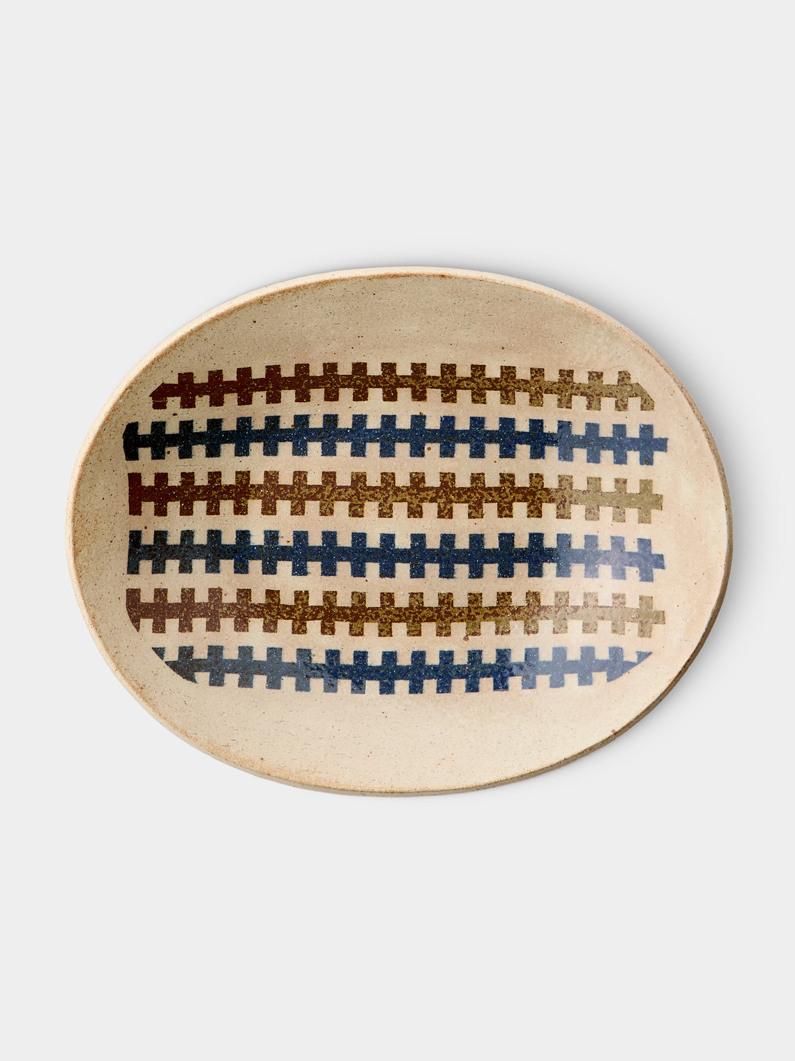 Makidani-gama - Nerikomi Ceramic Oval Plates – 11in/27.5cm (Set of 5) - Multiple - ABASK - 