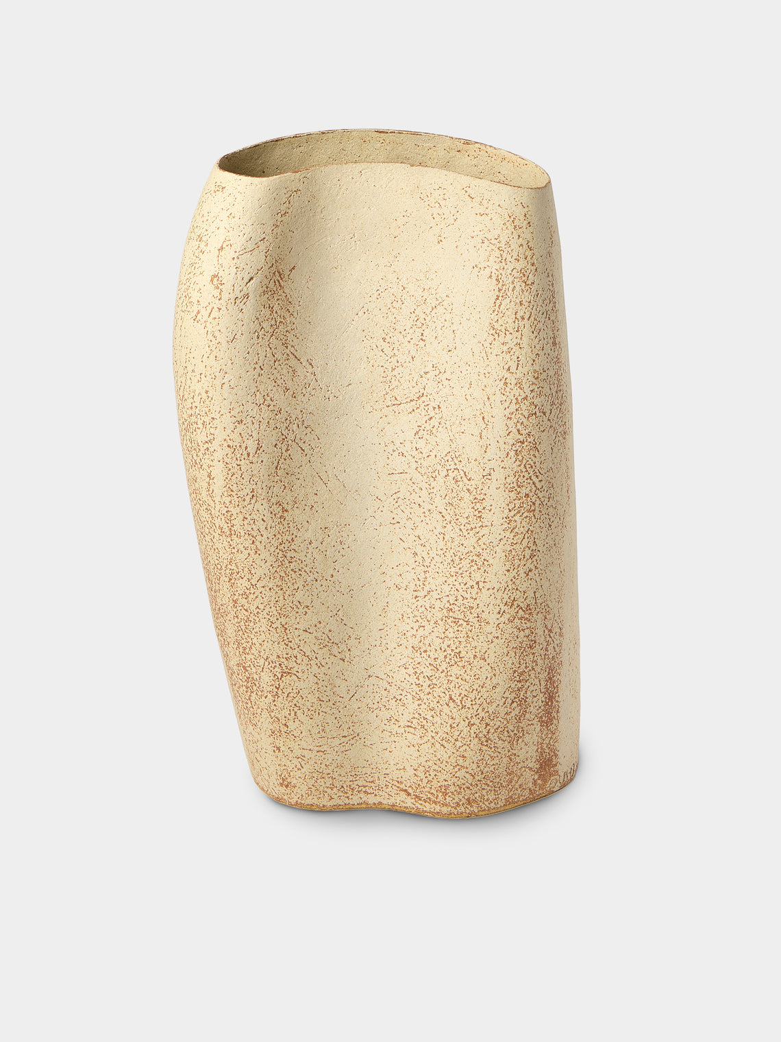 Linda Ouhbi - No. 4 Hand-Built Stoneware Vase (16in/41cm) - Beige - ABASK - 