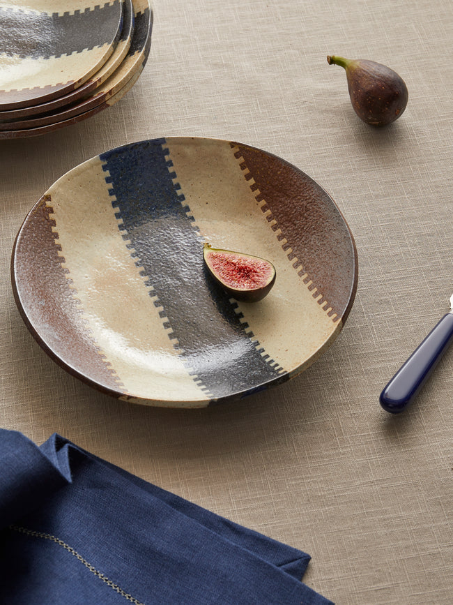 Makidani-gama - No. 2 Nerikomi Ceramic Plates – 8in/21cm (Set of 5) - Multiple - ABASK