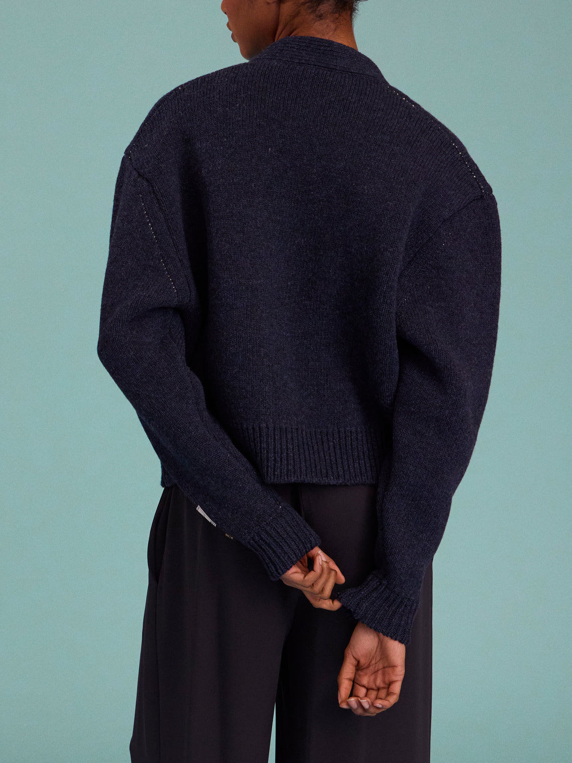BB Wallace - Wylie Shetland Wool Cardigan | Size: S - Navy - ABASK