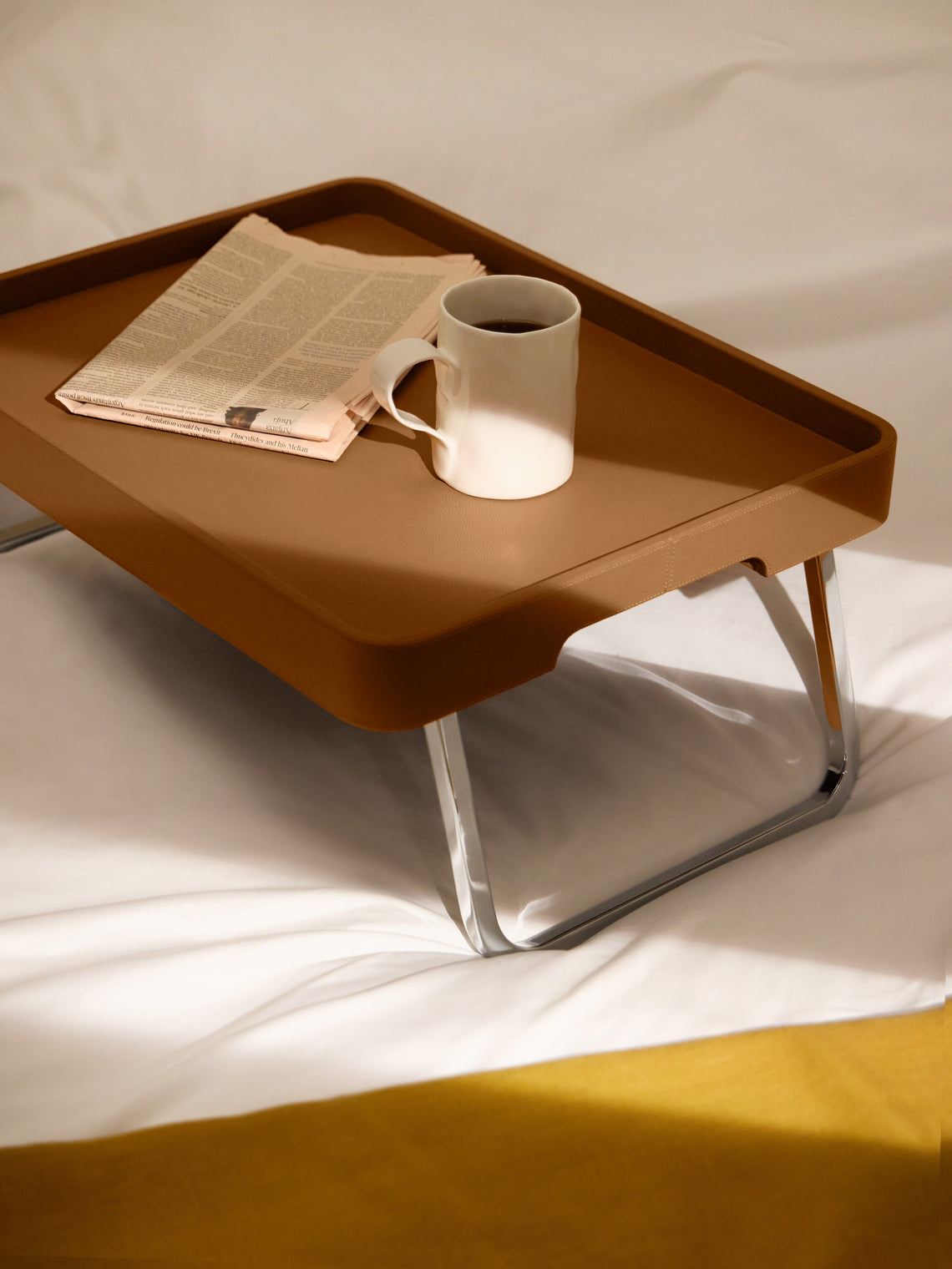 Giobagnara x Poltrona Frau - Leather Bed Tray (24in/61.5cm) - Tan - ABASK