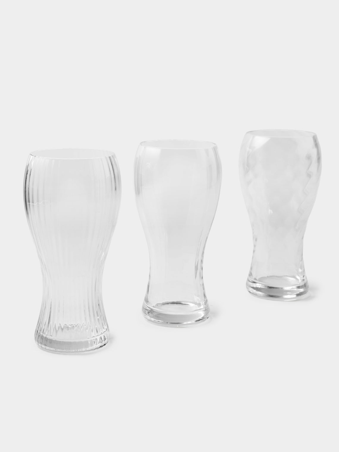 NasonMoretti - | Set of 6 | Marilyn Hand-Blown Murano Beer Glasses - Clear - ABASK