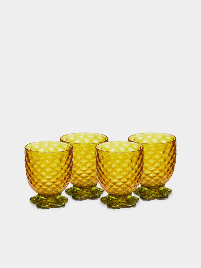 Andrew Iannazzi - Pineapple Hand-Blown Glass Tumblers (Set of 4) -  - ABASK