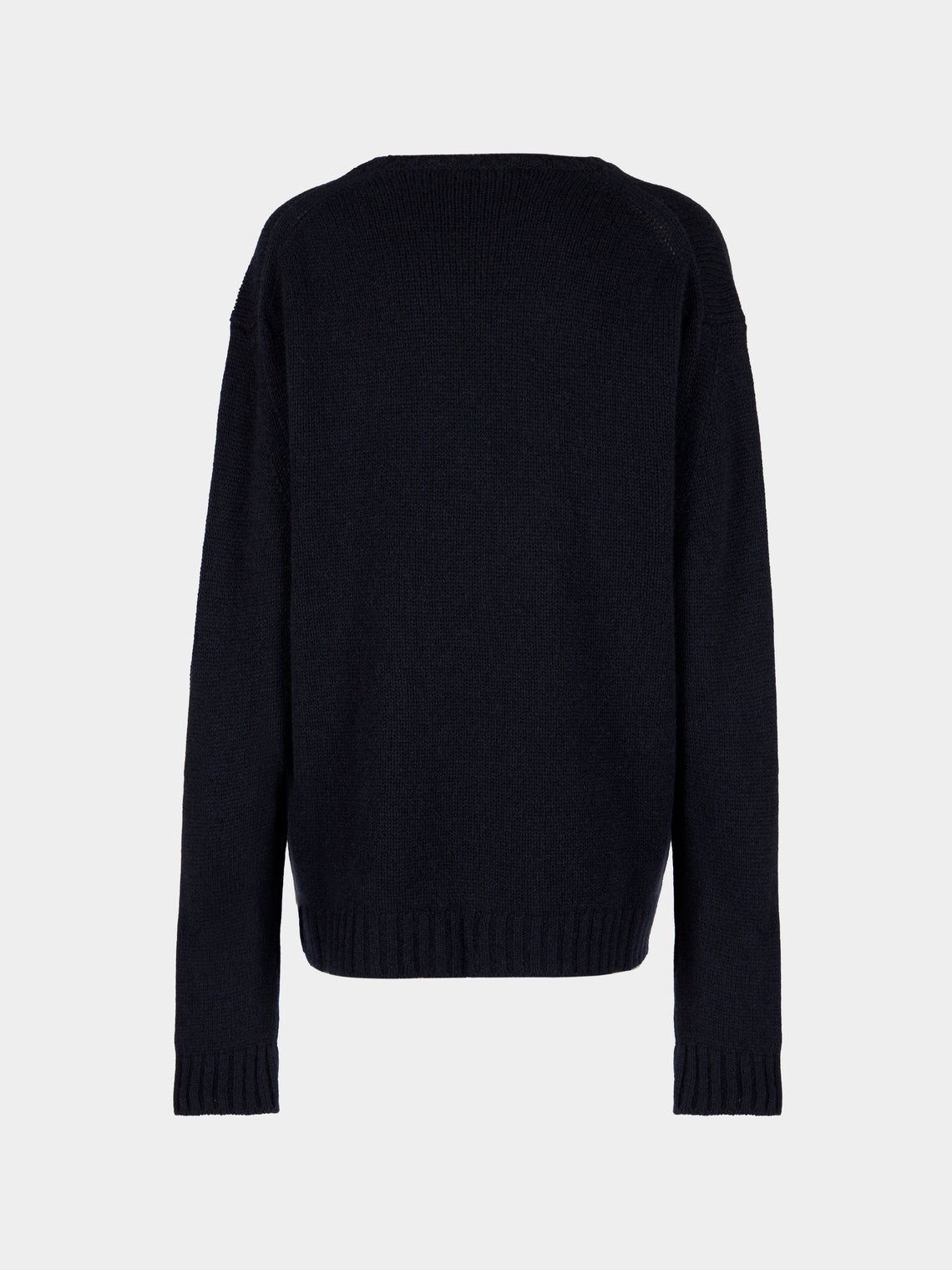 Dusan - Classic Cashmere Boyfriend Sweater | Size: S - Navy - ABASK