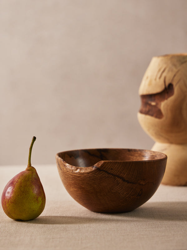 Thursday Furniture - Hand-Turned Oak Bowl - Brown - ABASK