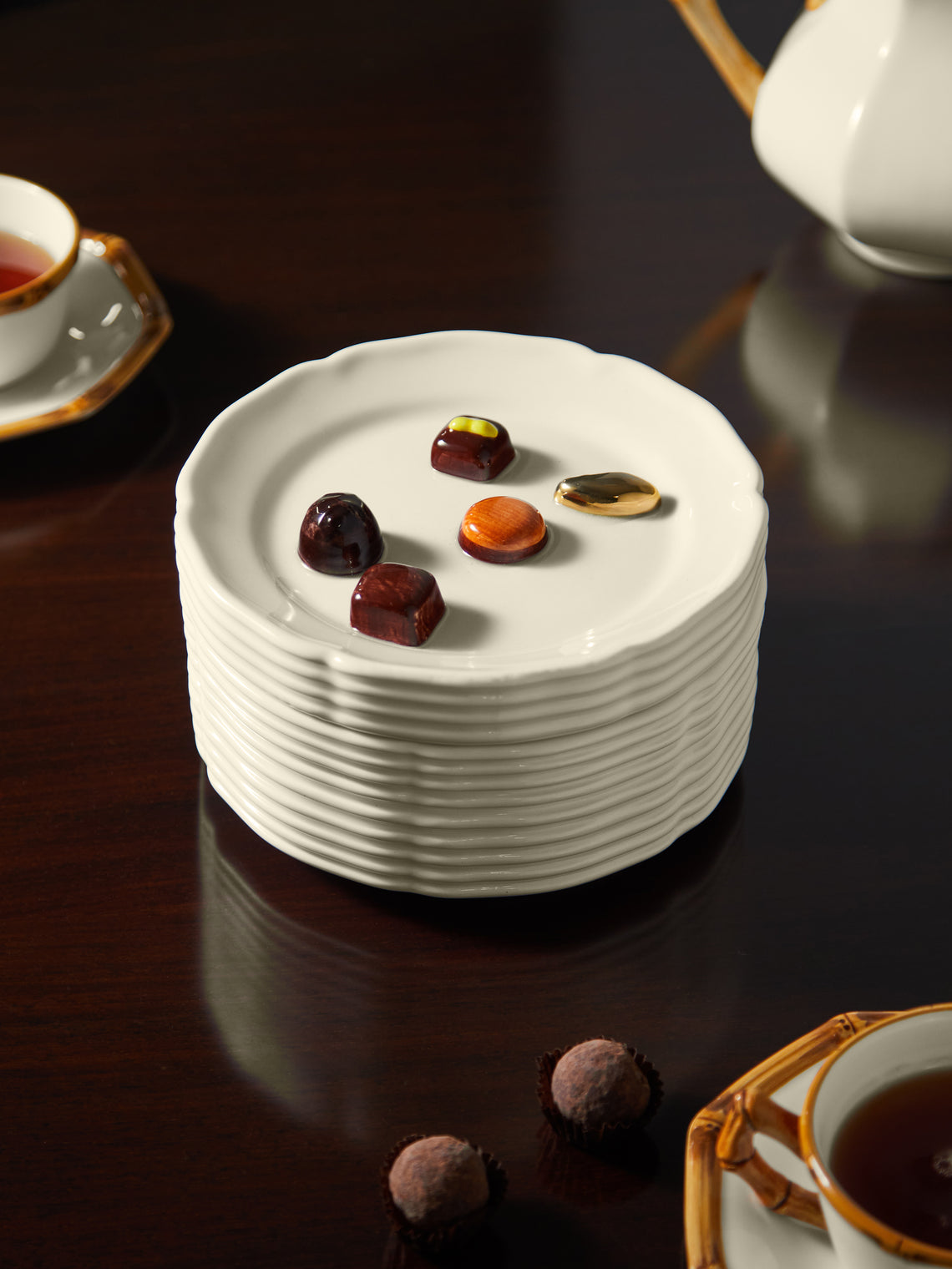 Chocolates Hand-Painted Ceramic Trompe-L'oeil Box