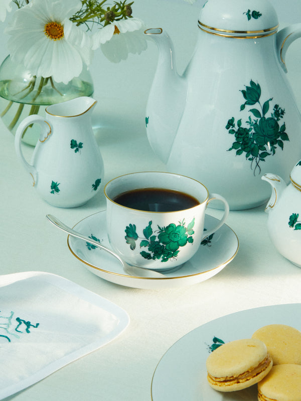 Augarten - Maria Theresia Hand-Painted Porcelain Coffee Cup and Saucer -  - ABASK