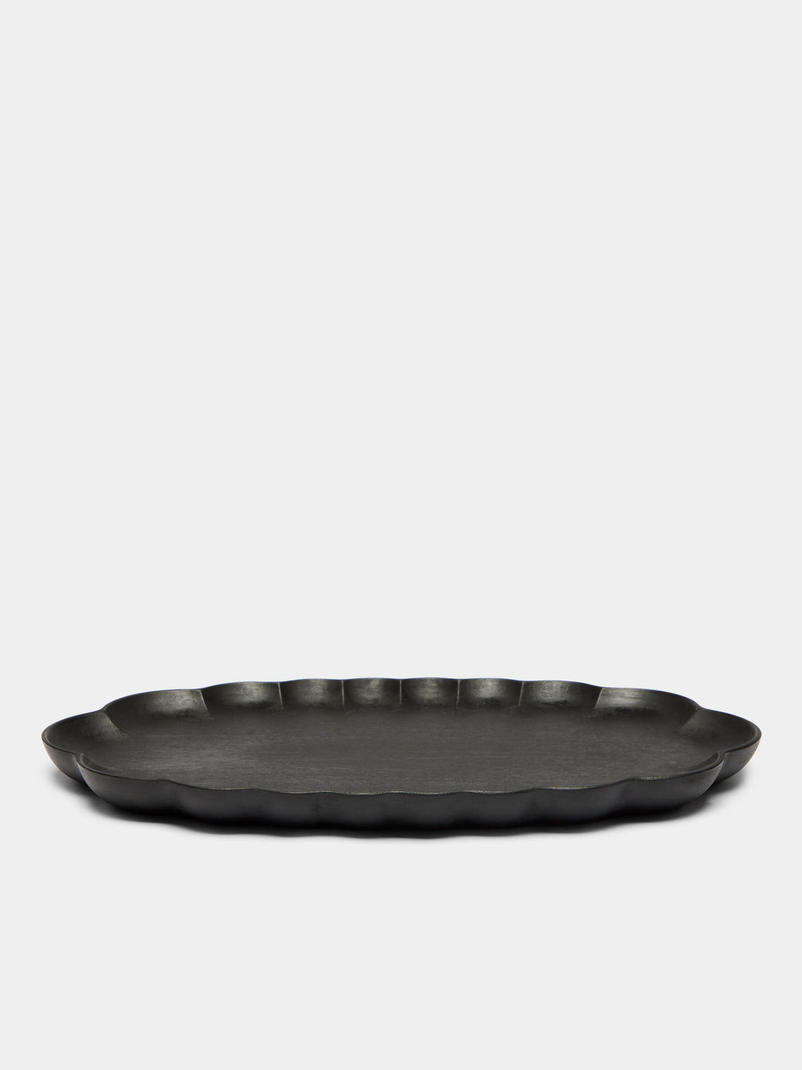 Rinka Hand-Carved Wood Oval Tray (12in/30cm)