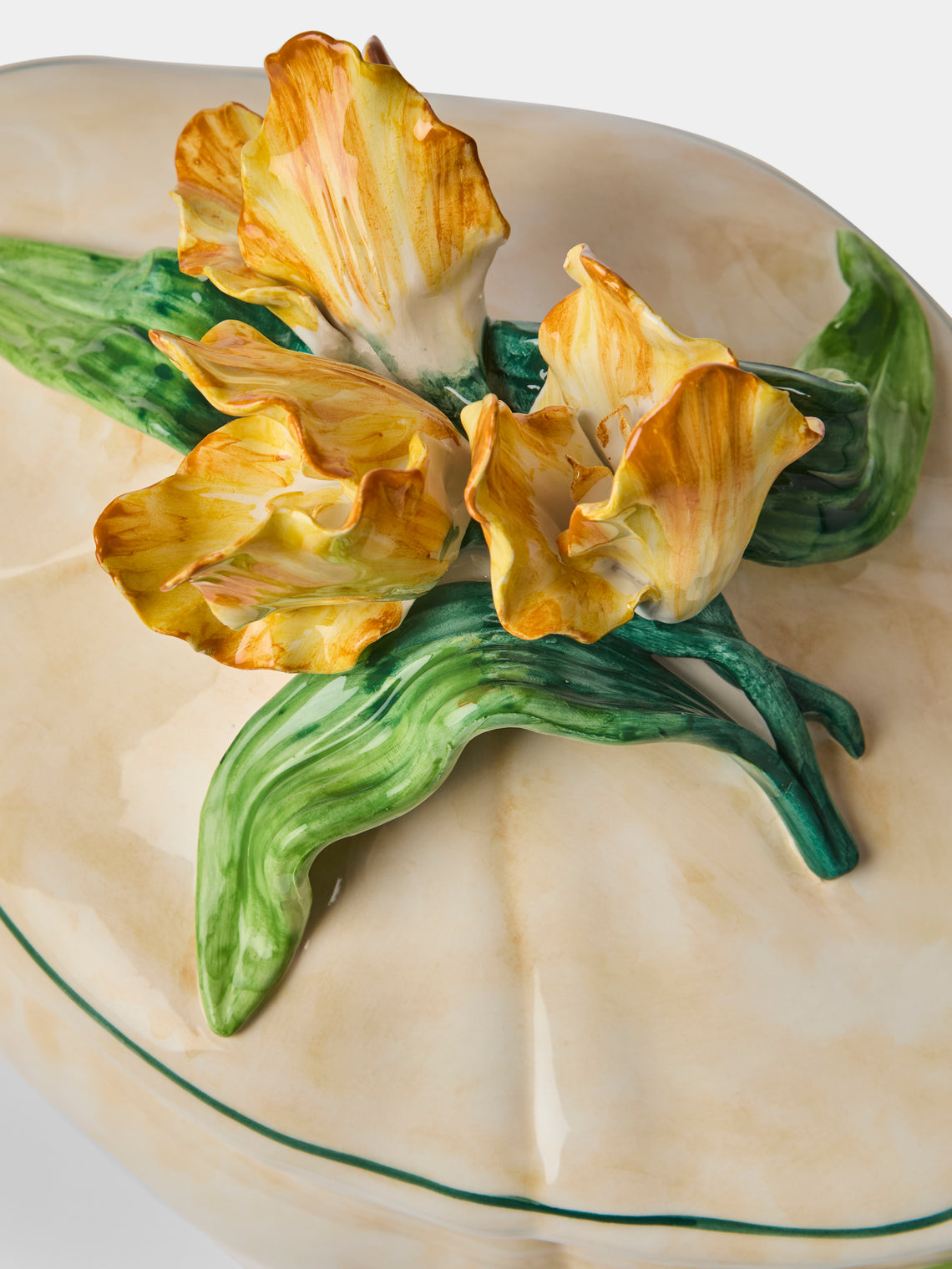 Fioravola - Tulips Hand-Painted Ceramic Tureen - White - ABASK
