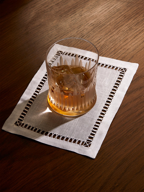 Los Encajeros - Tokyo Linen Cocktail Napkins (Set of 6) - White - ABASK