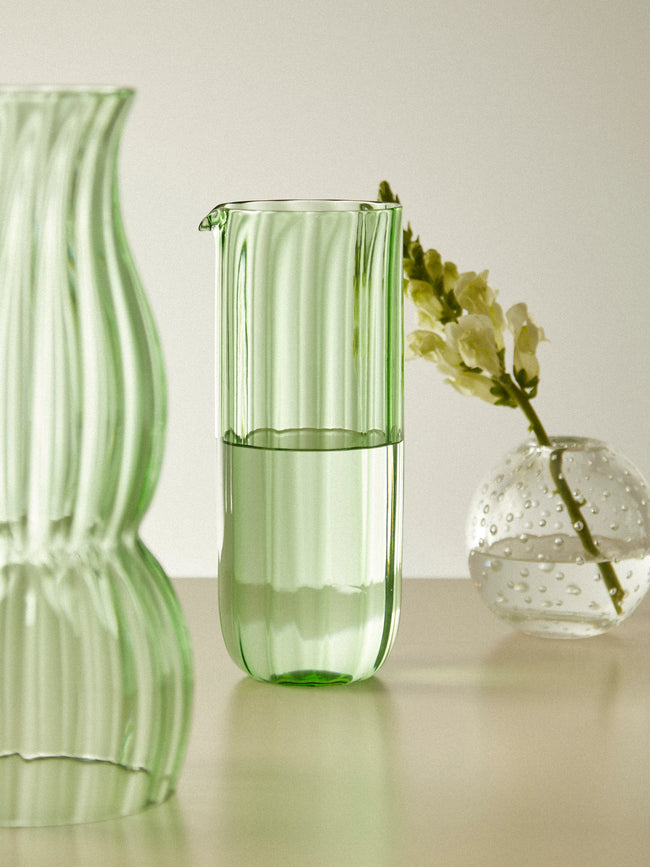Yali Glass - Wave Hand-Blown Murano Glass Carafe - Green - ABASK