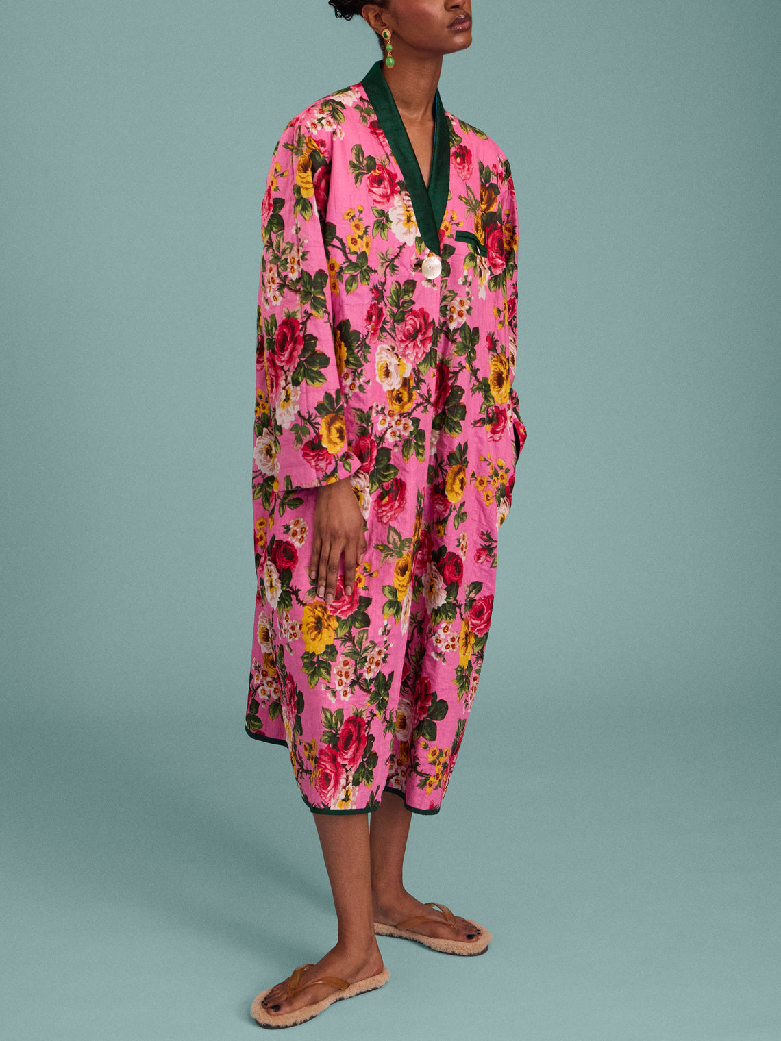 Nazzy Beglari - Hand-Loomed Ikat Cotton Reversible Chapan-Style Robe | One Size - Multiple - ABASK