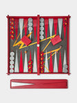 Valeria Molinari - Fire Hand-Painted Watercolor Wood Backgammon Set - Red - ABASK - 