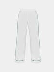 Sebline - Stitch Hand-Embroidered Cotton Pajama Trousers | Size: M - White - ABASK - 