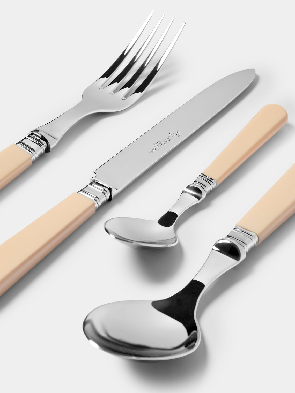 Alain Saint-Joanis - | Set of 4 Pieces | Joyau Resin Dinner Cutlery - Cream - ABASK