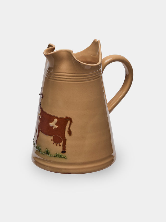 Poterie d’Évires - Cows Hand-Painted Ceramic Milk Jug - Cream - ABASK - 