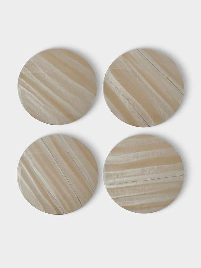 MAAR Design - | Set of 4 | Avorio Hand-Painted Lacquered Placemats - Ivory - ABASK - 