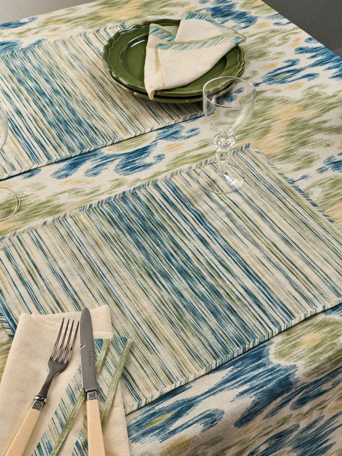 D'Ascoli - | Set of 4 | Kamila Printed Cotton Placemats - Cream - ABASK