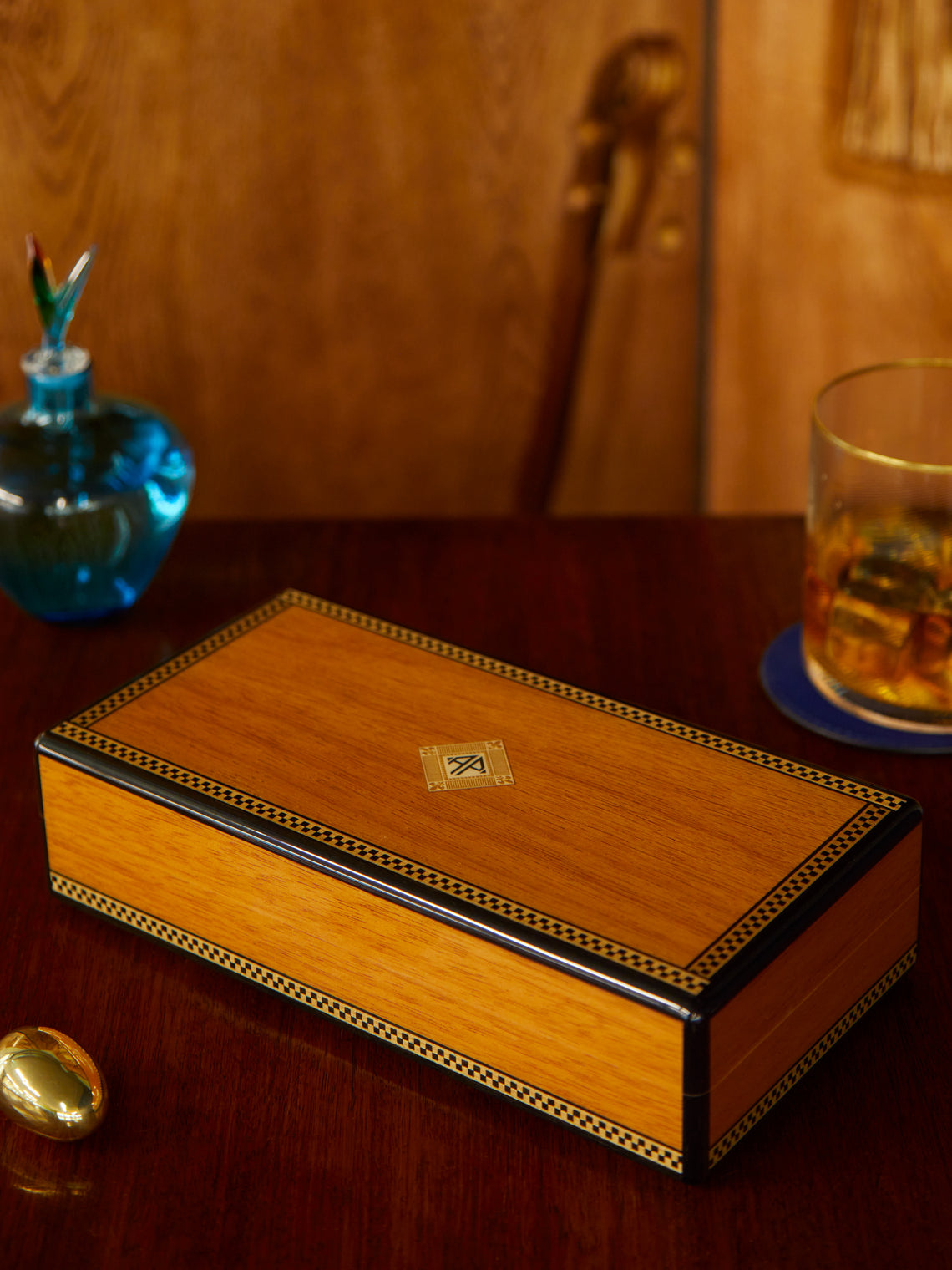 Elie Bleu - Classic Marquetry Mahogany Jewellery Box -  - ABASK