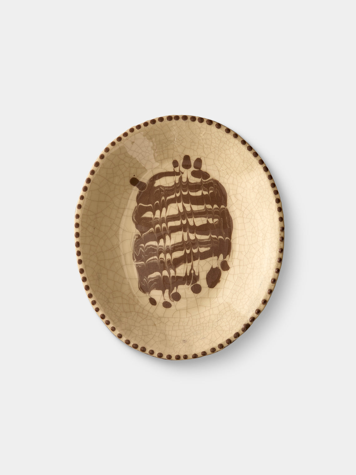 Aono Pottery - Slipware Oval Dish - Cream - ABASK - 