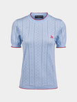 B.B. Wallace - Indiana Cotton Pointelle T-Shirt | Size: S - Light Blue - ABASK - 