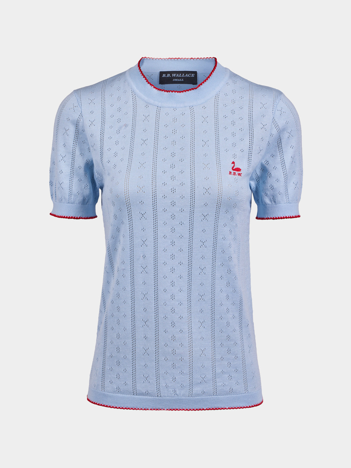 B.B. Wallace - Indiana Cotton Pointelle T-Shirt | Size: S - Light Blue - ABASK - 