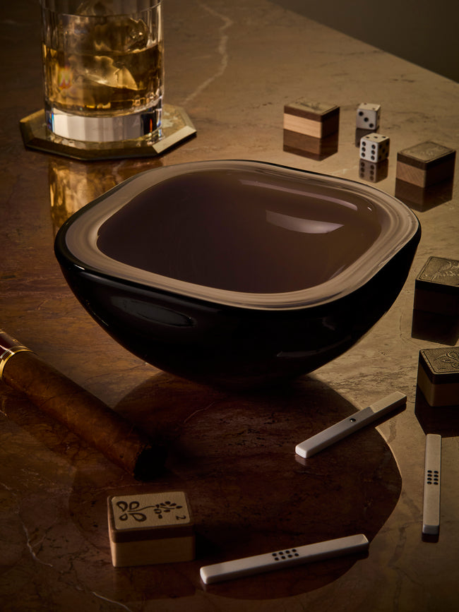 Antique and Vintage - Mid-Century Murano Glass Ashtray - Brown - ABASK