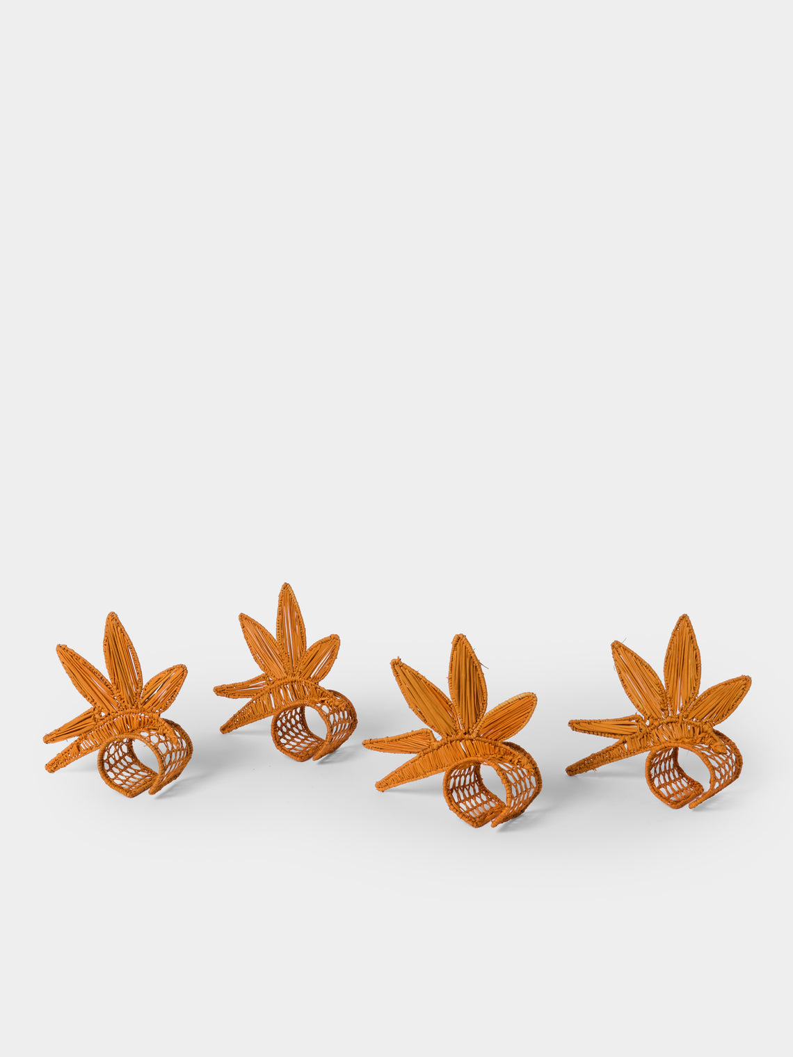 Artesanías del Atlántico - | Set of 4 | Paradise Handwoven Palm Napkin Rings - Yellow - ABASK