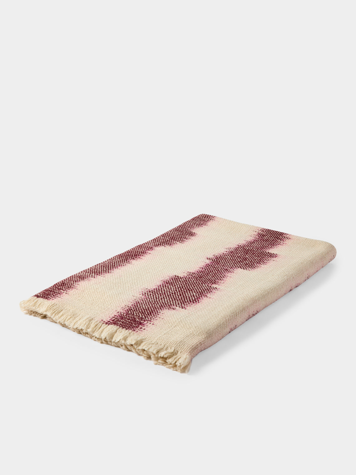 Me & K - Retro Ikat Cashmere Throw (69in/1.75m) - Red - ABASK
