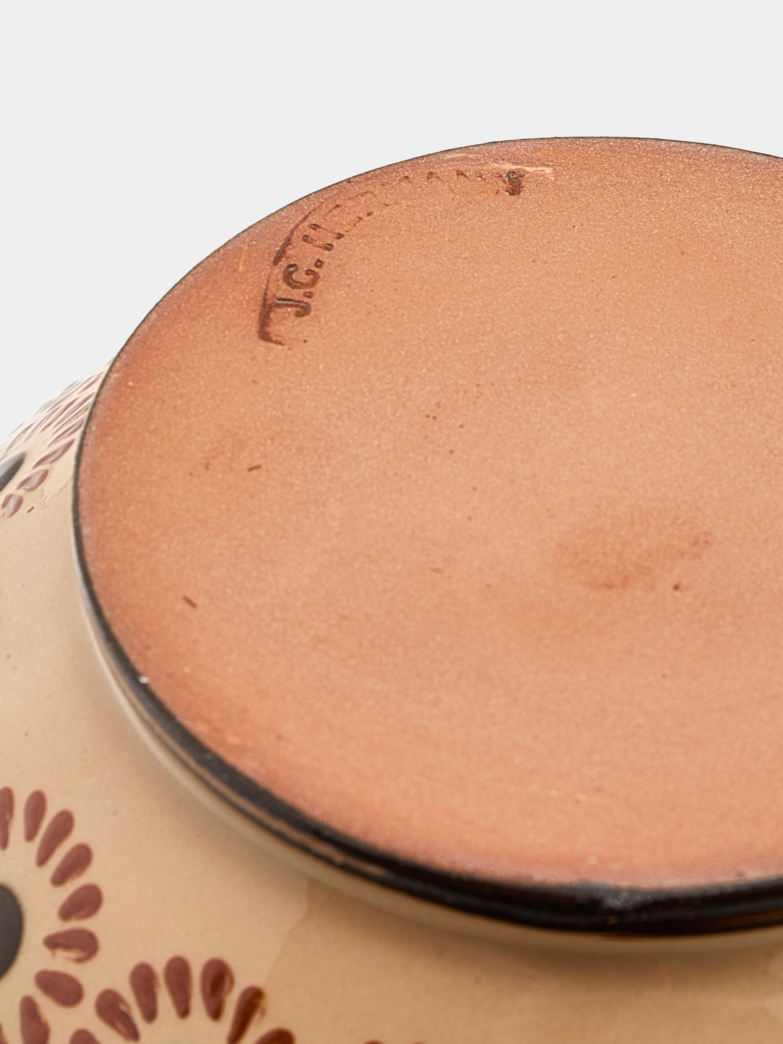 Poterie d’Évires - Flowers Hand-Painted Ceramic Large Serving Bowl - Cream - ABASK