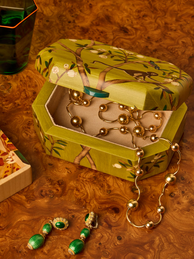 Silvia Furmanovich - Monkeys Marquetry Wood Jewelry Box - Multiple - ABASK