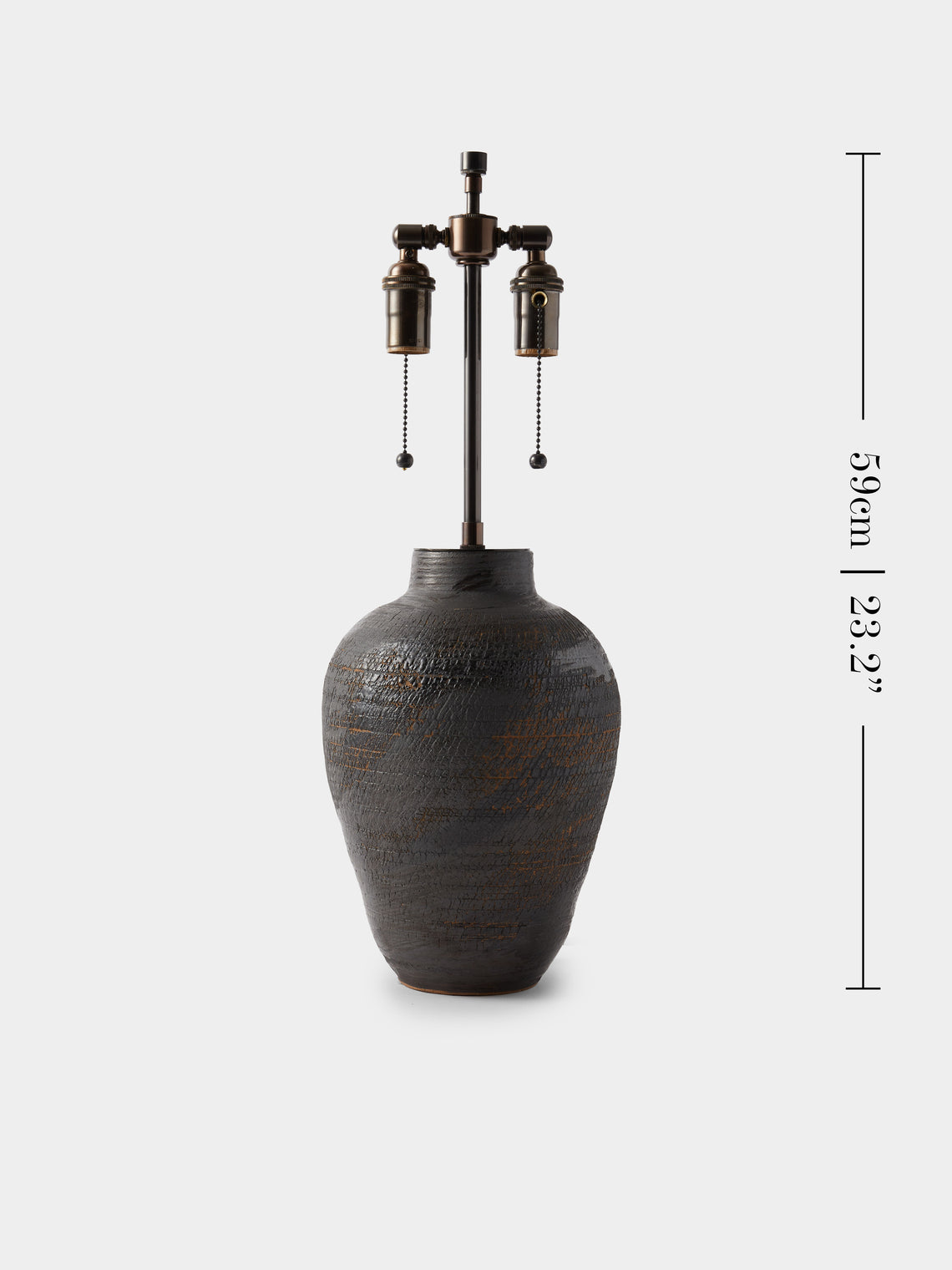 Peter Speliopoulos Projects - Hand-Glazed Stoneware Table Lamp - Black - ABASK