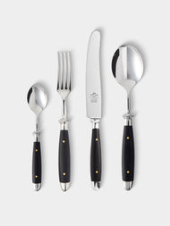 Eichenlaub - Resin Old German Dinner Cutlery (Set of 4 Pieces) - Black - ABASK - 
