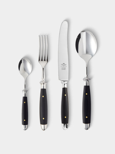 Eichenlaub - Resin Old German Dinner Cutlery (Set of 4 Pieces) - Black - ABASK - 