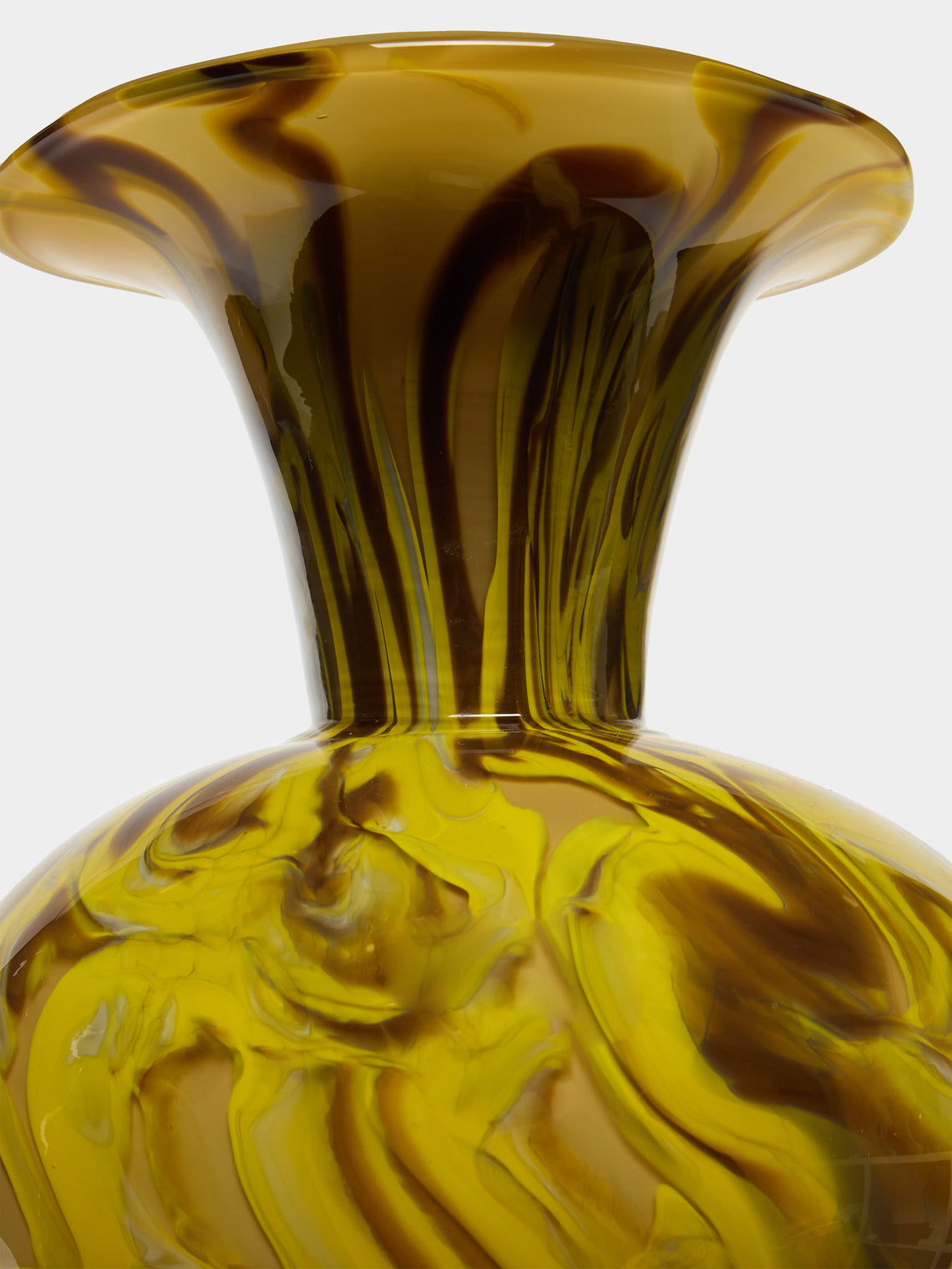 Martyn Thompson Studio - Penny Swirl Hand-Blown Glass Vase (15in/38cm) - Yellow - ABASK