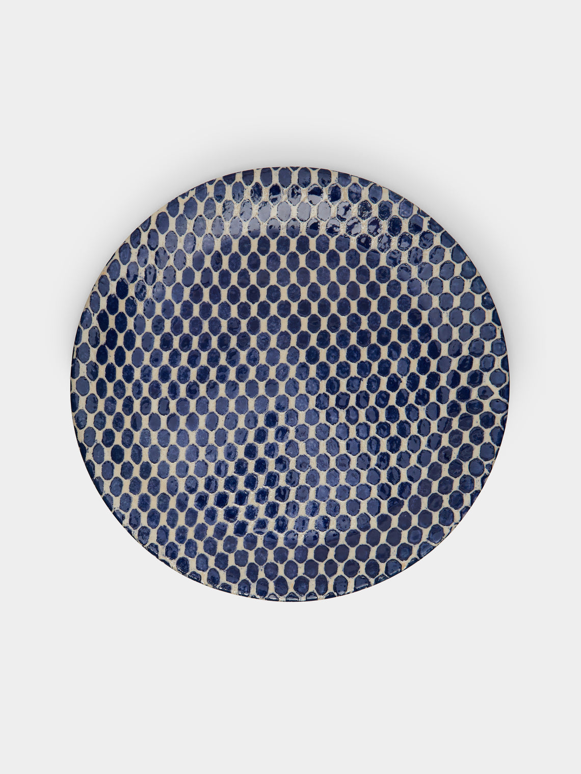 Terrafirma Ceramics - Hand-Printed Ceramic Dinner Plates (Set of 4) - Blue - ABASK - 