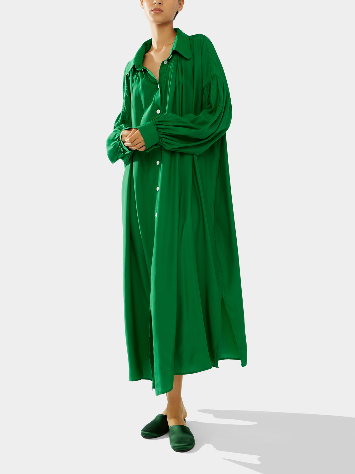 Green Women's Martini Silk Long Dress by Marta Ferri