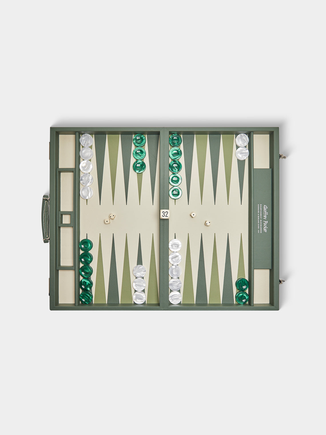Geoffrey Parker - Leather and Acrylic Backgammon Set - Green - ABASK