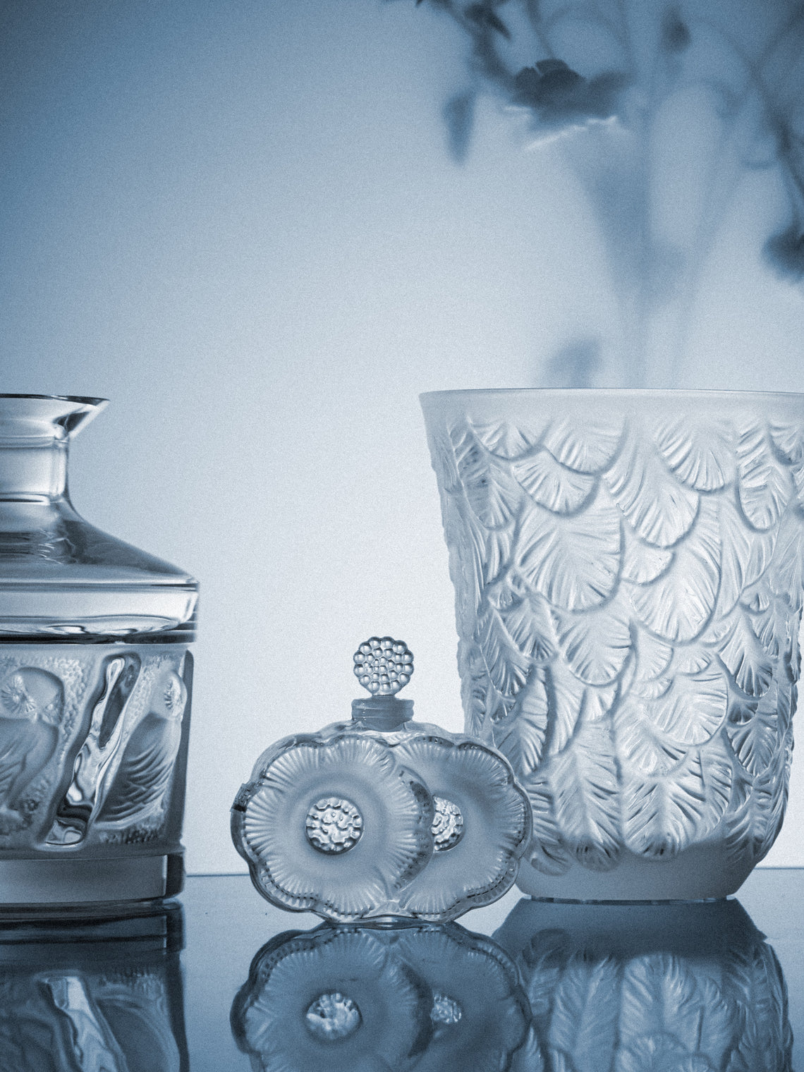 Lalique - 2 Fleurs Crystal Perfume Bottle - Clear - ABASK