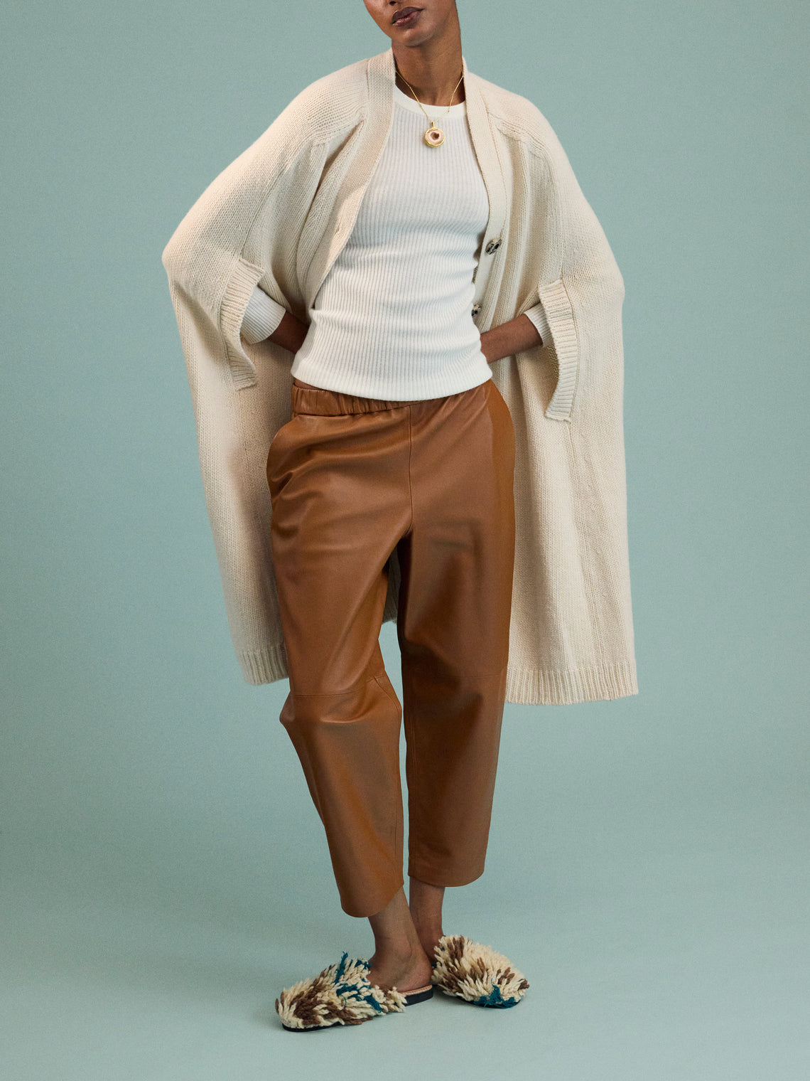 Isa Arfen - Cashmere and Lambswool Cape | One Size - Cream - ABASK