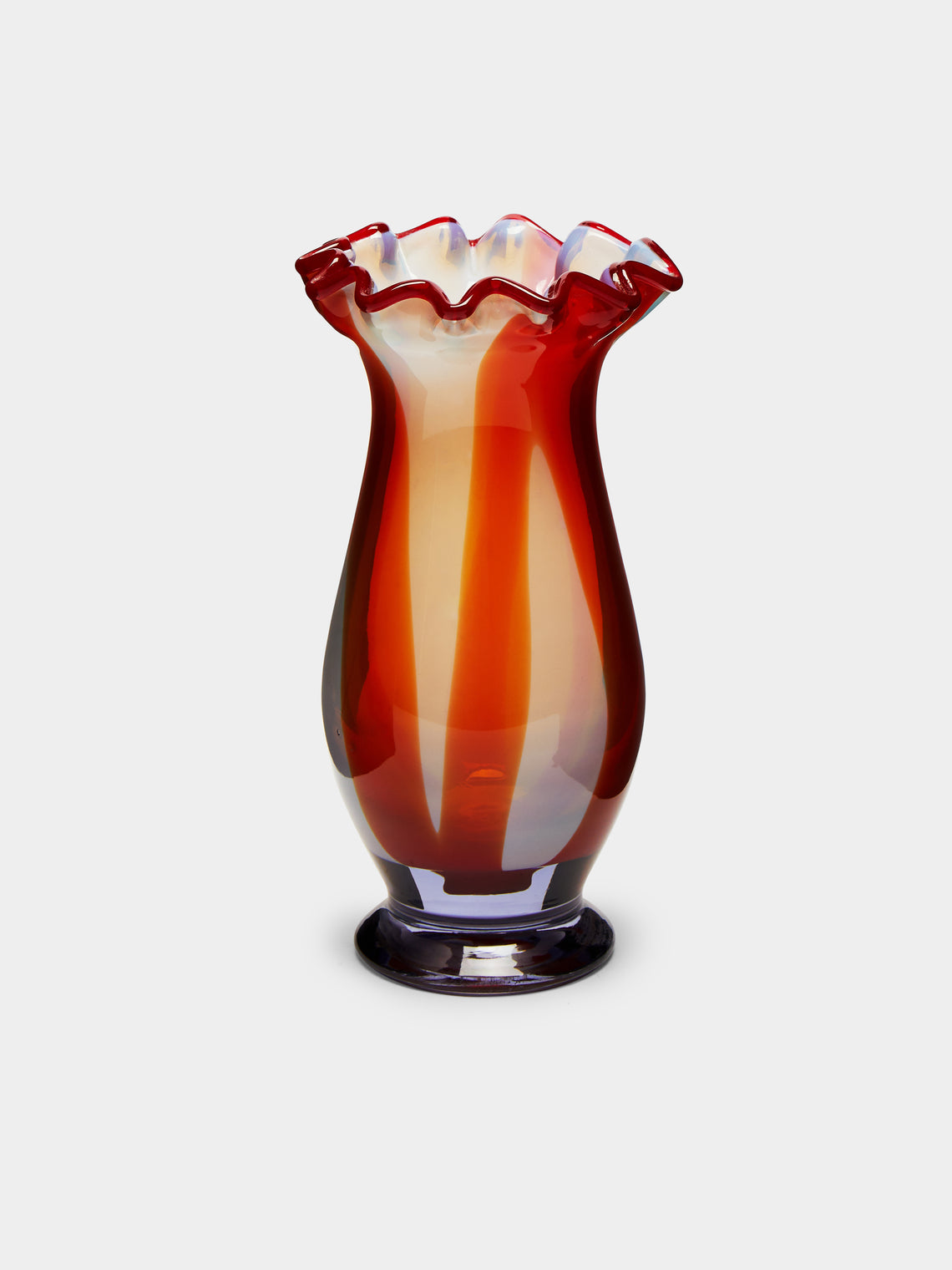 Antique and Vintage - Mid-Century Striped Glass Vase -  - ABASK - 