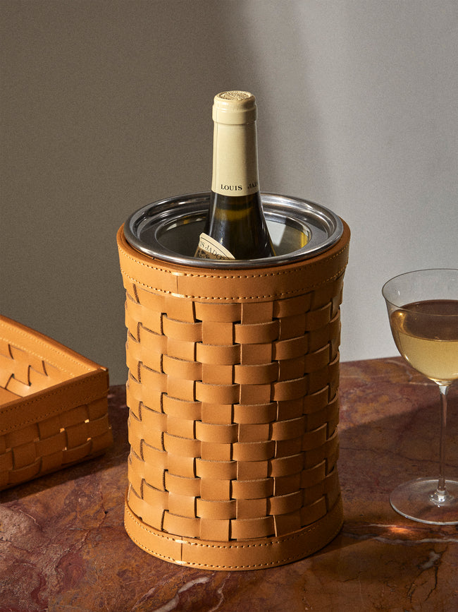 Riviere - Barcelona Water-Resistant Leather Wine Cooler - Tan - ABASK