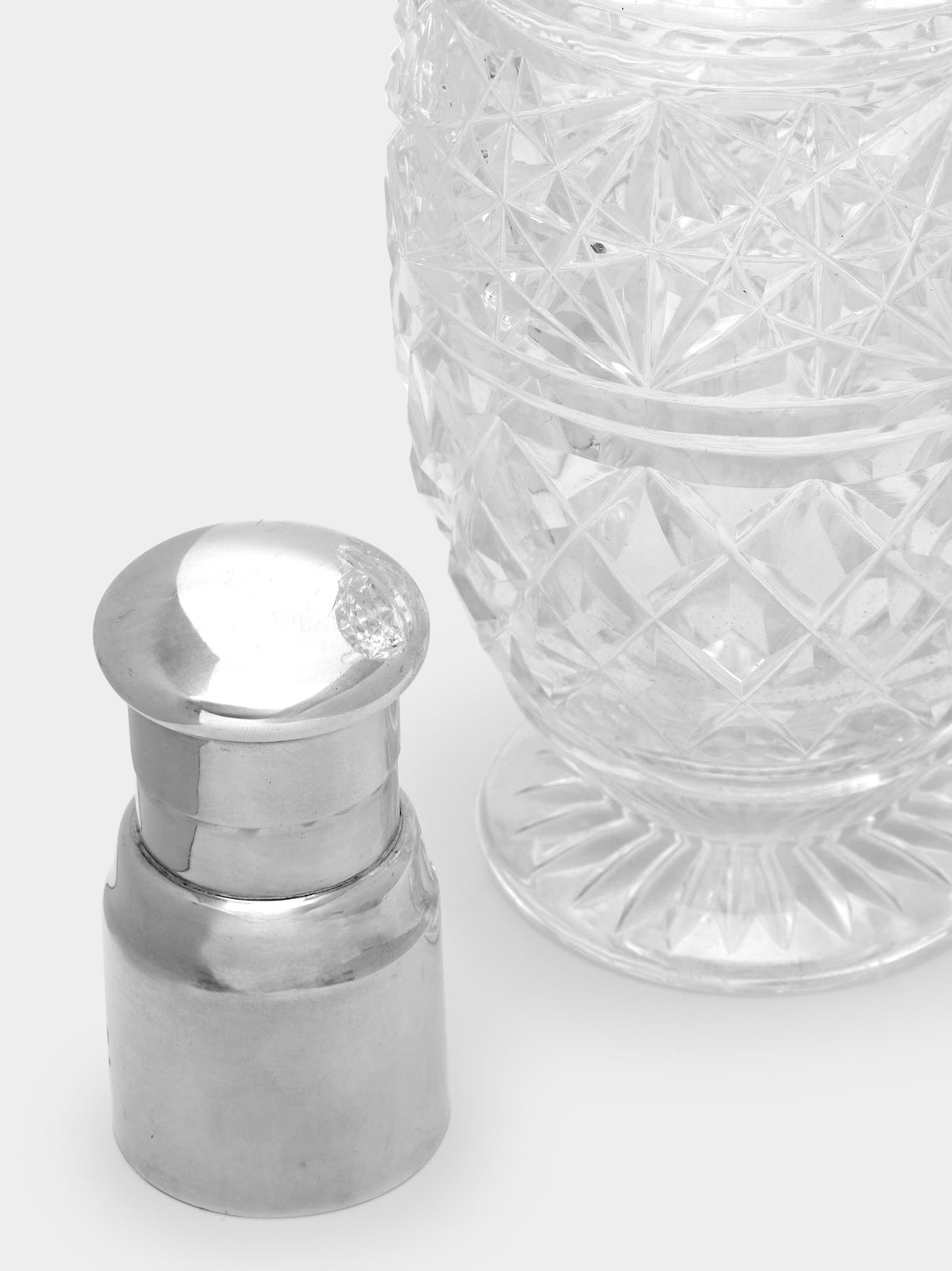 Antique and Vintage - 1929 Crystal and Sterling Silver Cocktail Shaker -  - ABASK