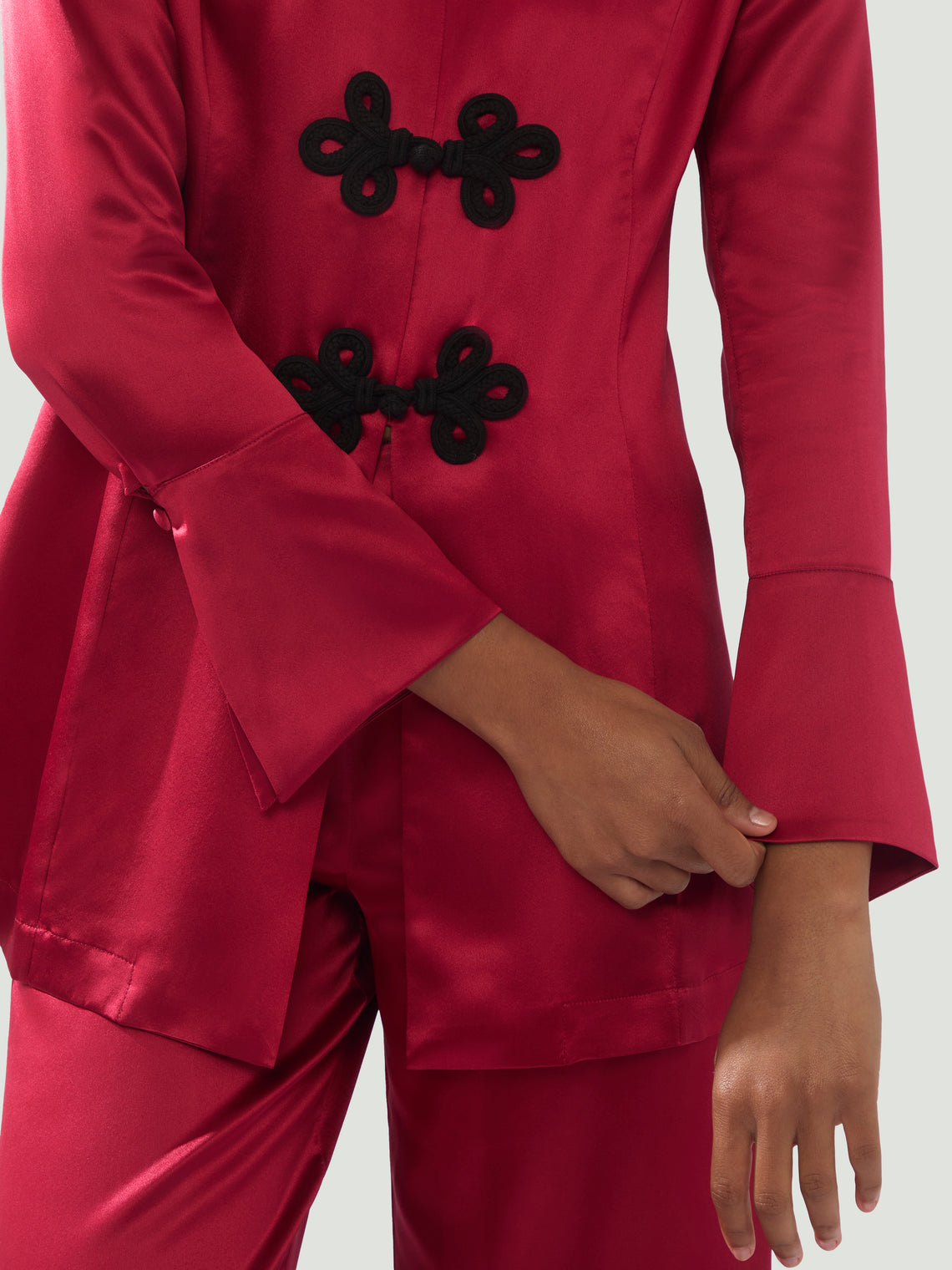 Loretta Caponi - Azalea Silk Pajama Set - Red - ABASK